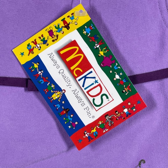 NEW Vintage McDonalds McKids Jumper Dress Set Girls 12 Months purple blue floral - Picture 6 of 12